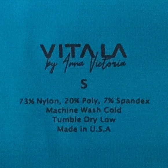 VITA LA x ANNA VICTORIA teal ombré leggings S - Picture 3 of 8